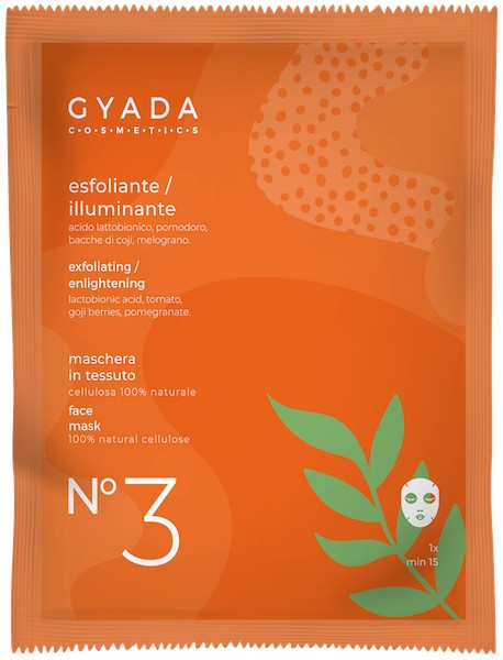 Maschera in tessuto n°3 Esfoliante/Illuminante - Gyada Cosmetics