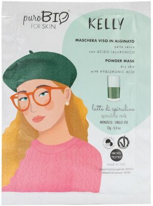 Powder mask - KELLY - latte di spirulina - Purobio