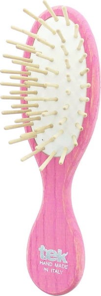 Spazzola ovale piccola da borsetta rosa - Tek