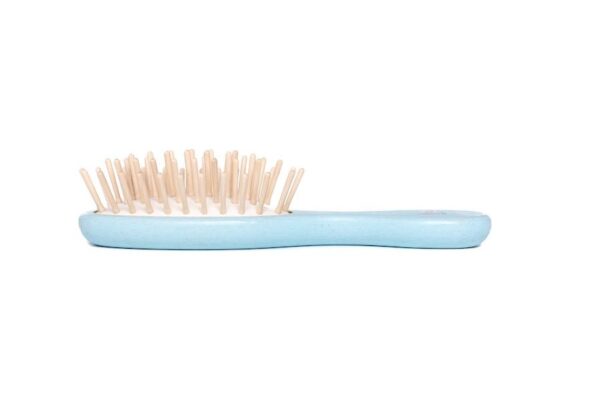 Small oval blue handbag brush - Tek