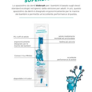 Spazzolino da denti biodegradabile baby - Blu - Berlin BioBrush