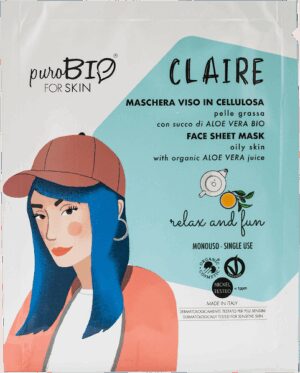 CLAIRE Maschera in tessuto pelle grassa Relax and Fun - PuroBio
