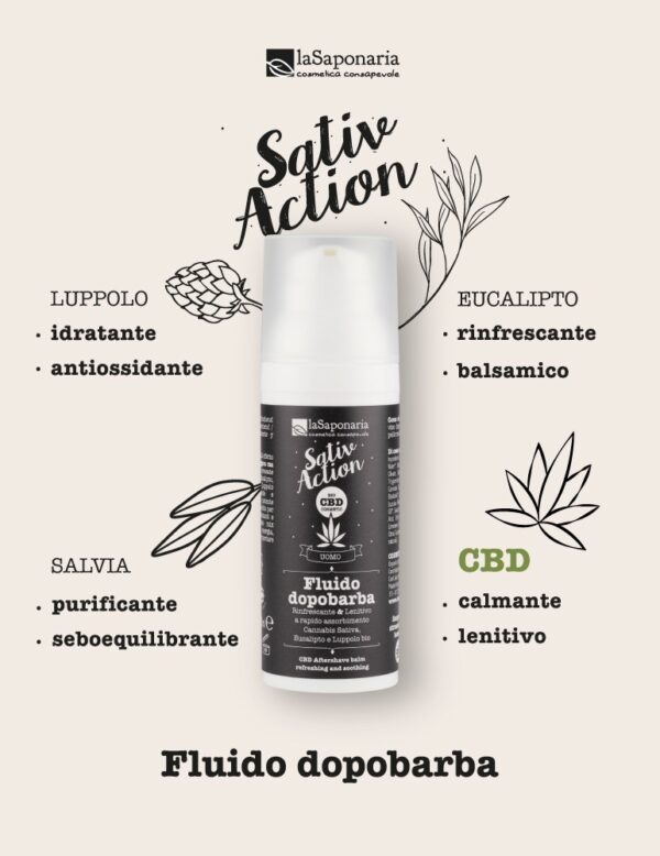 Aftershave Fluid 50ml - Sativ Action - La Saponaria