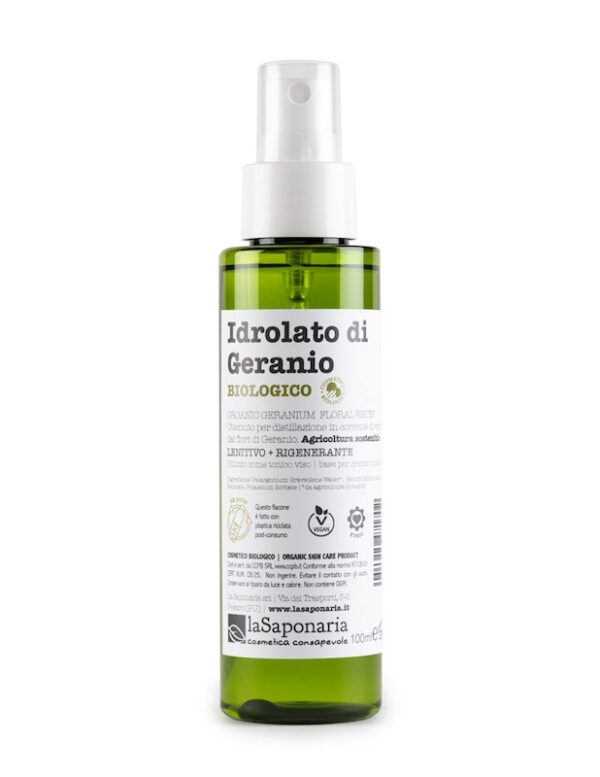 Organic geranium hydrolat Re Bottle Spray - La Saponaria