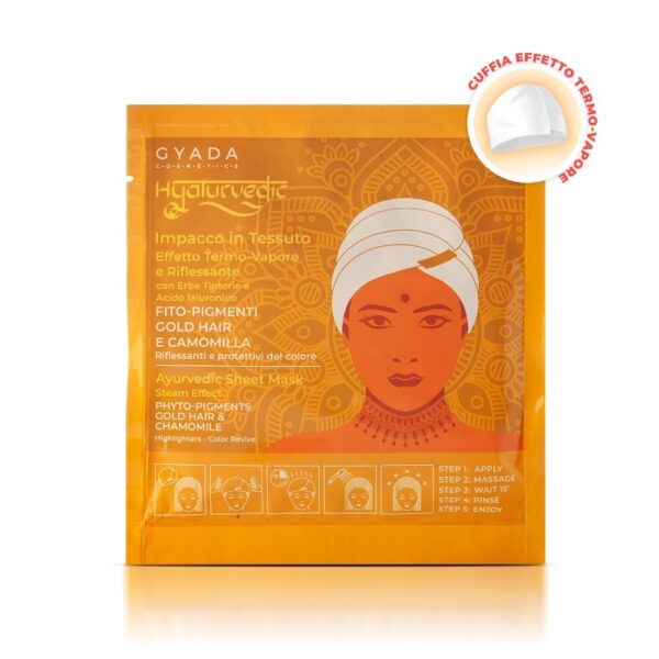 Hyalurveda-Wrap aus reflektierendem Stoff für goldfarbenes Haar - Gyada Cosmetics