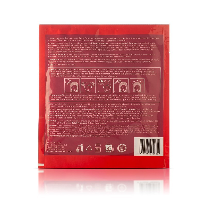 Hyalurvedic Impacco In Tessuto Riflessante Red Hair - Gyada Cosmetics