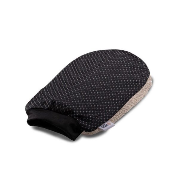 Guanto esfoliante in cotone filo d’argento Nero - Isha Cosmetics