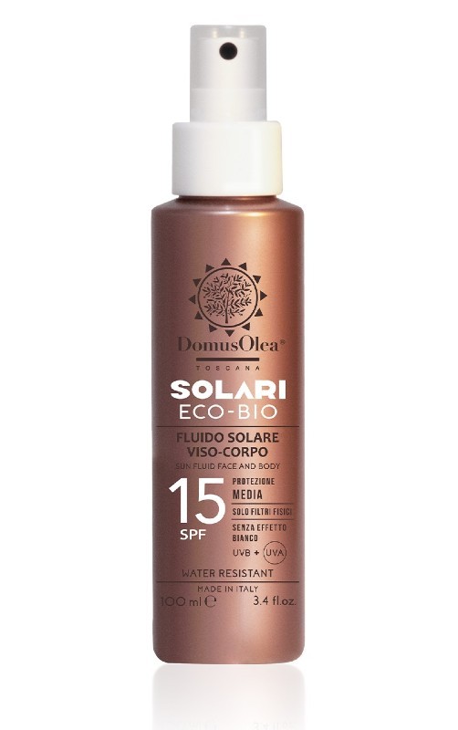 Fluido Solare Viso-Corpo Spf15 100ml - Domus Olea Toscana