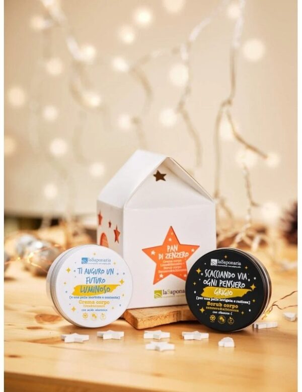 Gingerbread house-lantern - Body cream + Scrub - La Saponaria