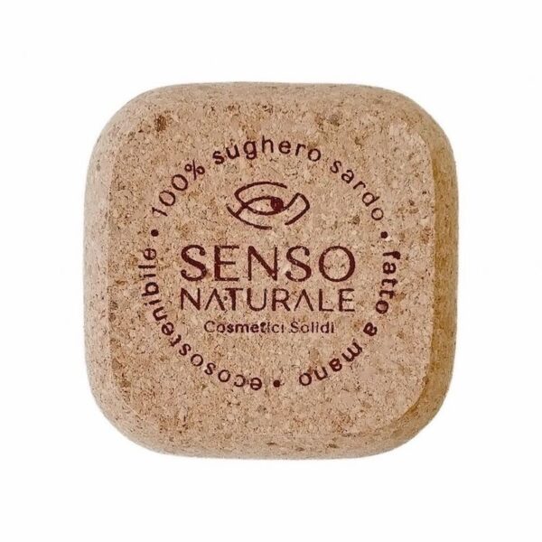 Square - Solid cork cosmetic container - Sensonaturale