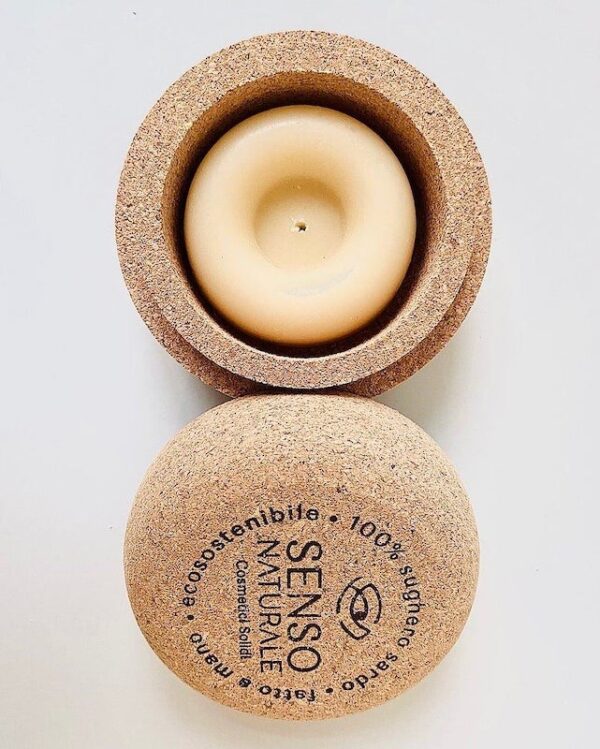 Large - Solid cork cosmetic container - Sensonaturale