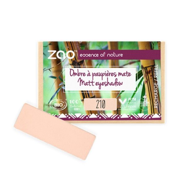 Rectangle Eyeshadow Refill 210 - Peach Pink - Zao Organic