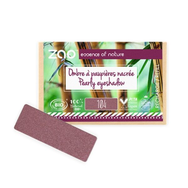 Rechteckige Lidschatten-Nachfüllpackung 104 - Granat - Zao Organic