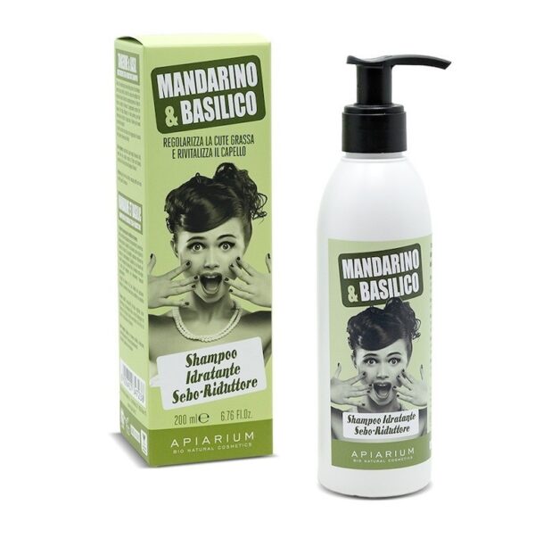 Shampoo idratante Mandarino e Basilico 200ml - Apiarium