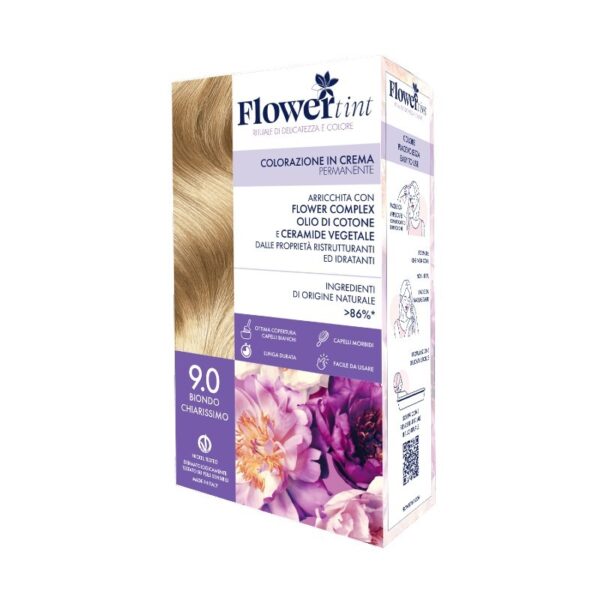 Permanent hair color 9.0 very light blond - Flowertint