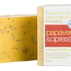 Sapone all'olio extrav. d'oliva - PAPAVERO e CIPRESSO - La Saponaria -