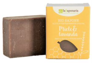 Sapone all'olio extrav. d'oliva - MIELE e LAVANDA - La Saponaria -