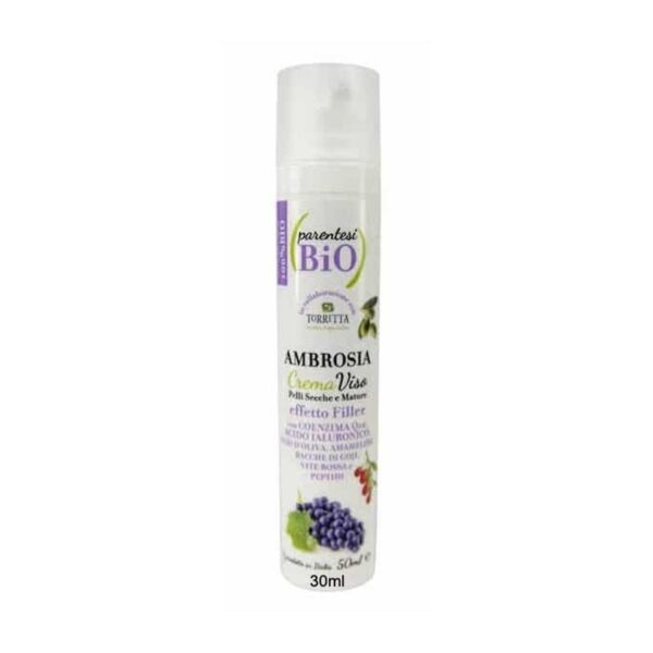 Ambrosia Crema Viso Anti Age pelli Mature e Secche effetto filler 30ml - Parentesi Bio