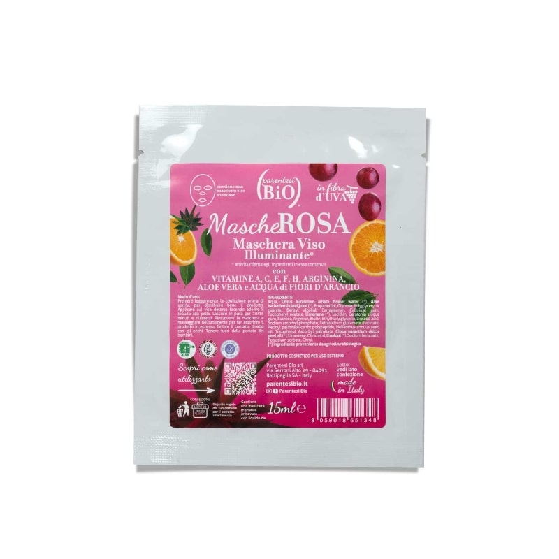 MascherROSA - maschera viso ricostituente tessuto - Parentesi Bio