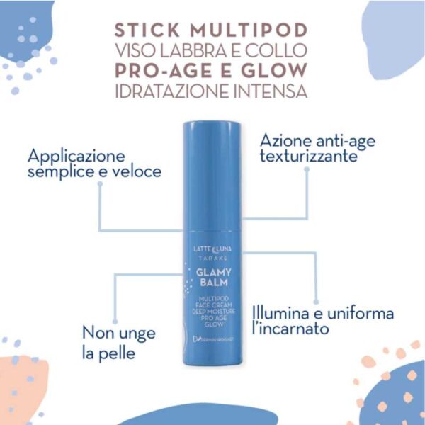 Glamy Balm - Stick viso labbra e collo idratante illuminante pro-age - Latte e Luna – Bild 3