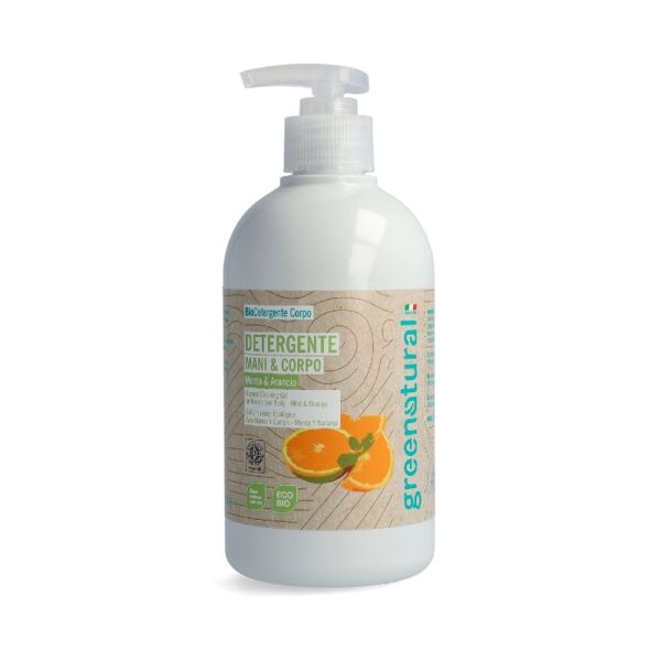 Detergente mani e corpo Menta & Arancio 500ml - Greenatural