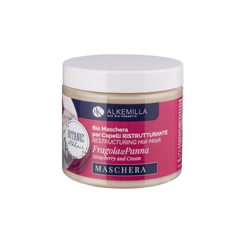 Bio Maschera Capelli Ristrutturante Fragola e Panna - Alkemilla