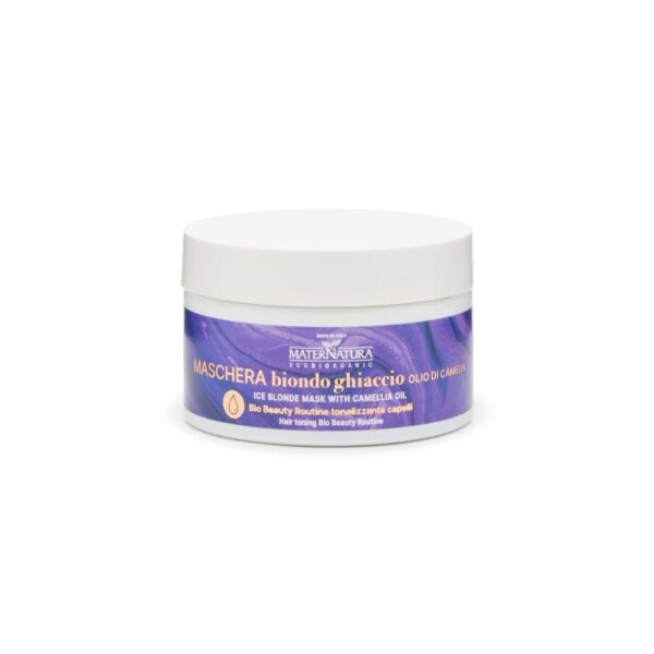 Maschera Tonalizzante Capelli Biondo Ghiaccio all'Olio di Camelia 200ml - Maternatura