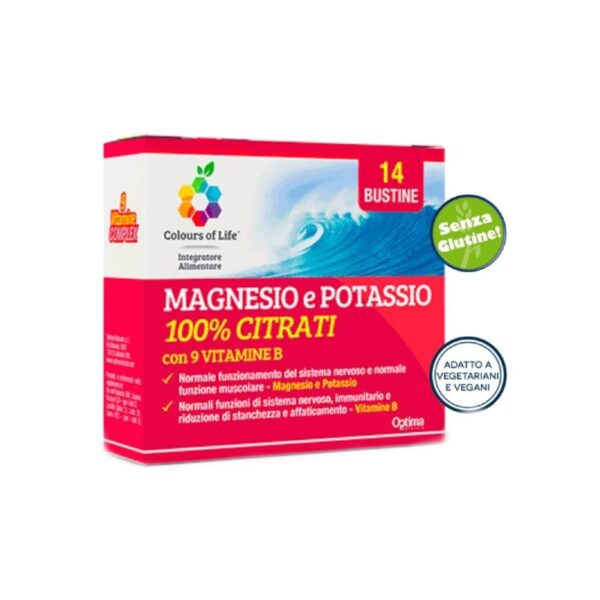 Integratore Magnesio e Potassio + 9 Vit B - 14 bst - Colours of Life