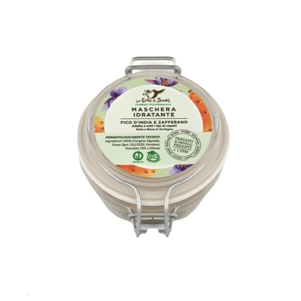 Maschera Capelli Idratante Fico D'india E Zafferano Bio 50ml - Le Erbe di Janas