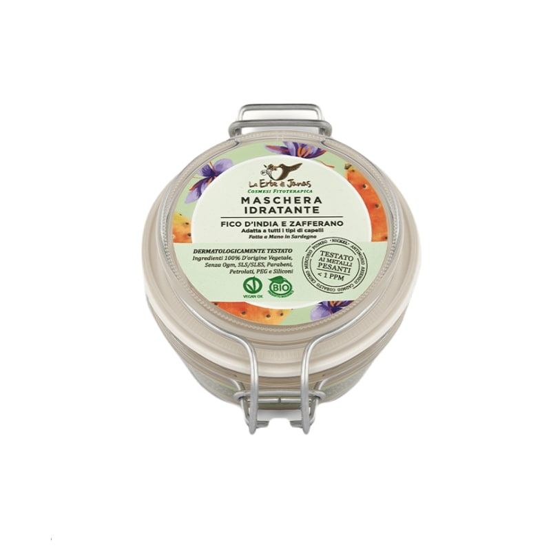 Maschera Capelli Idratante Fico D'india E Zafferano Bio 50ml - Le Erbe di Janas