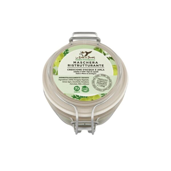 Maschera Capelli Ristrutturante Crescione e Amla 50ml - Le Erbe di Janas