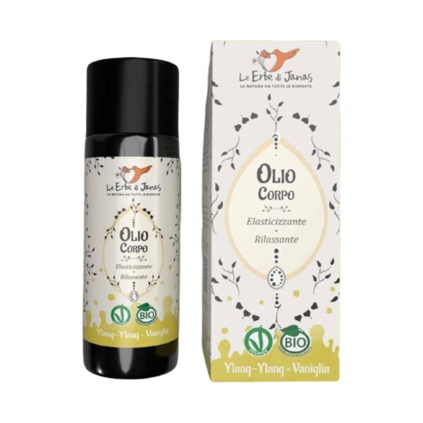 Olio Corpo Elasticizzante e Rilassante - Ylang Ylang E Vaniglia BIO 50ml - Le Erbe di Janas