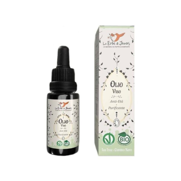 Olio Viso Antietà Purificante Cumino Nero E Tea Tree Bio 20ml - Le Erbe di Janas
