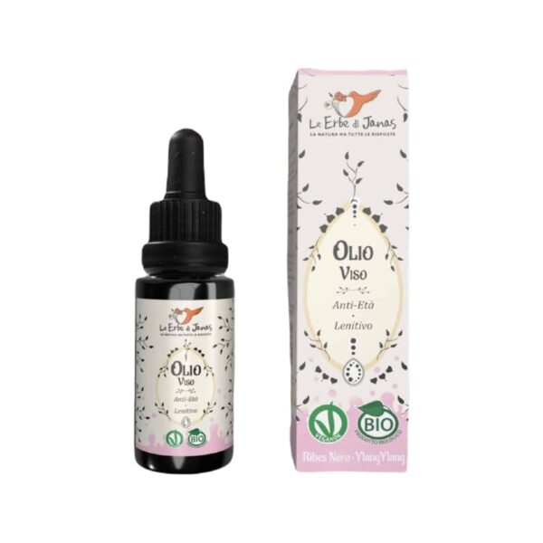 Olio Viso Antietà Lenitivo Ribes Nero e Ylang-Ylang Bio 20ml - Le Erbe di Janas