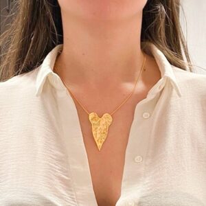 Ciondolo foglia Radice di Luce Oro 24 kt | Biorescue - Montalto