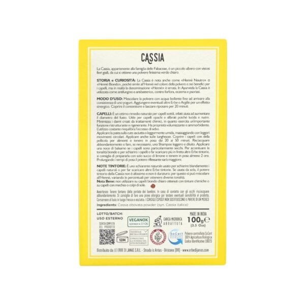 Cassia (Hennè Neutro) Bio - Le Erbe di Janas - immagine 2