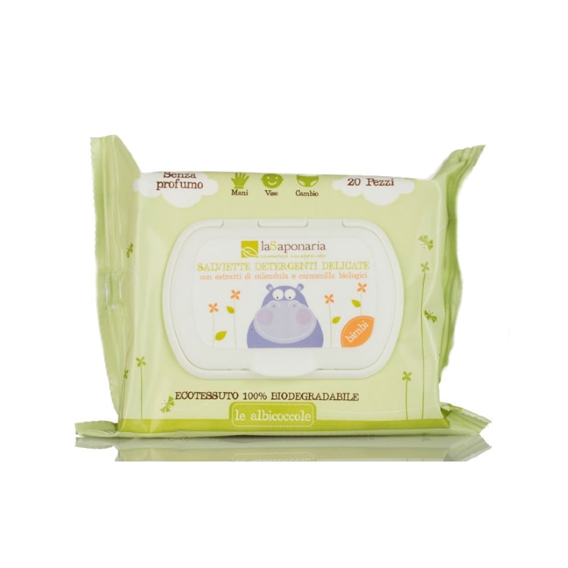 Salviette detergenti delicate - Le Albicoccole - La Saponaria