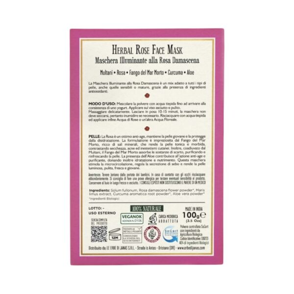 Maschera Illuminante alla Rosa damascena - Le Erbe di Janas - immagine 2