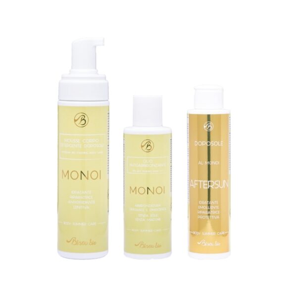 Set Solare Monoi: Dopo Sole, Olio Abbronzante, Mousse Doposole - Bisoubio