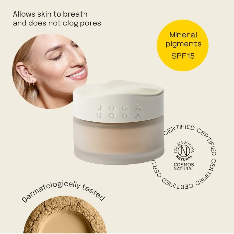 Fondotinta minerale in polvere con ambra SPF15 "Linden Honey" - Uoga Uoga - immagine 3