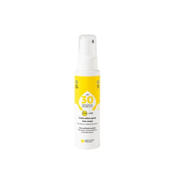 Latte solare spray viso-corpo SPF30 100ml - Biofficina Toscana