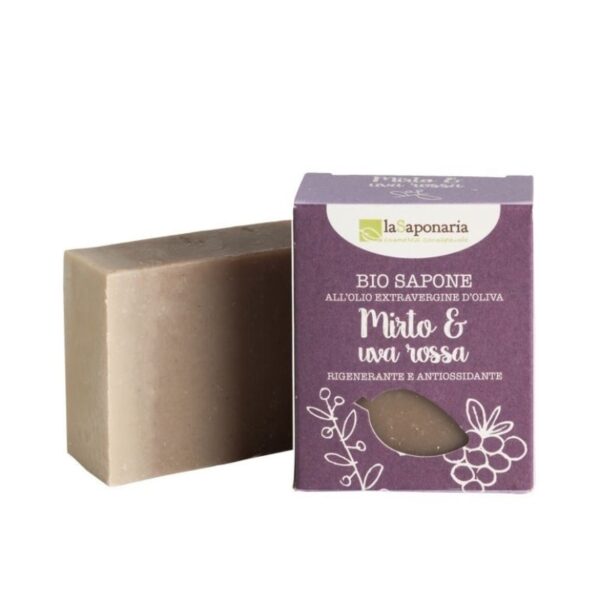 Sapone all'olio extrav. d'oliva - Mirto e Uva Rossa - La Saponaria