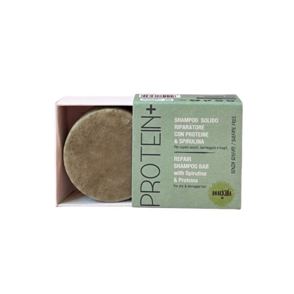 Shampoo Solido Riparatore Spirulina & Proteine 55g - Anarkhìa Bio