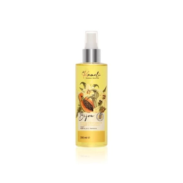 Bijou - Acqua profumata corpo e capelli Vaniglia e Papaya 200ml - Kamelì