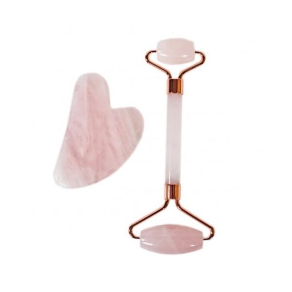Essential Set Rullo Massaggio con Gua-sha "Quazo Rosa" - Bio Luce