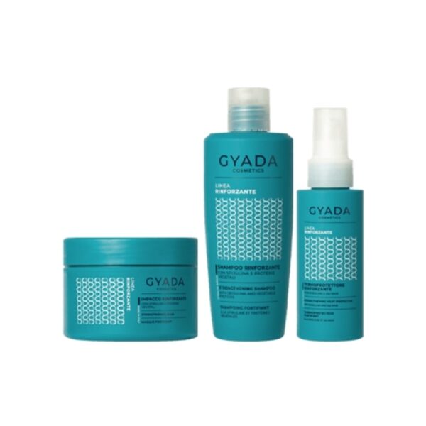 Kit Rinforzante capelli Spirulina | Shampoo, Impacco, Termoprotettore - Gyada Cosmetics
