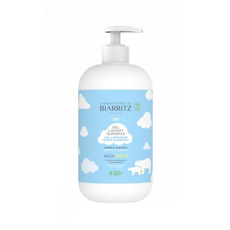 Gel Detergente Ultraricco bebe' corpo capelli senza profumo 500ml - Laboratoires de Biarritz