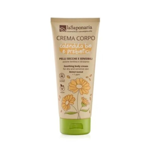 Crema Corpo Pelli secche e sensibili – Calendula Bio e Prebiotici 200ml - La Saponaria