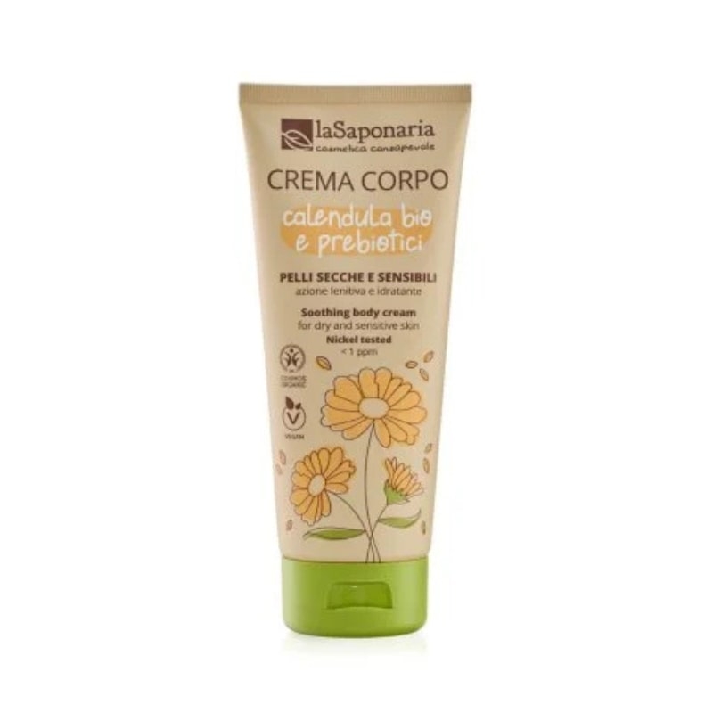 Crema Corpo Pelli secche e sensibili – Calendula Bio e Prebiotici 200ml - La Saponaria
