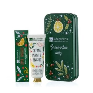 Scrigno Bosco d’Inverno - Cofanetto Regalo (Crema Mani Fitocheratina & Limone + Lip Balm Limetta) - La Saponaria